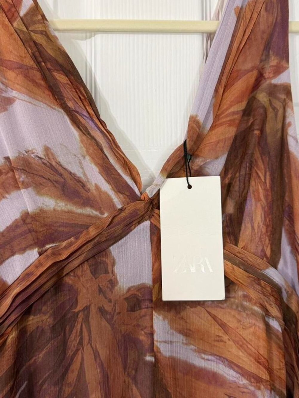 Zara NWT Printed Midi Dress Size XL - Picture 4 of 6